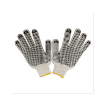 Gants de sécurité tricotés en coton pointillé en PVC